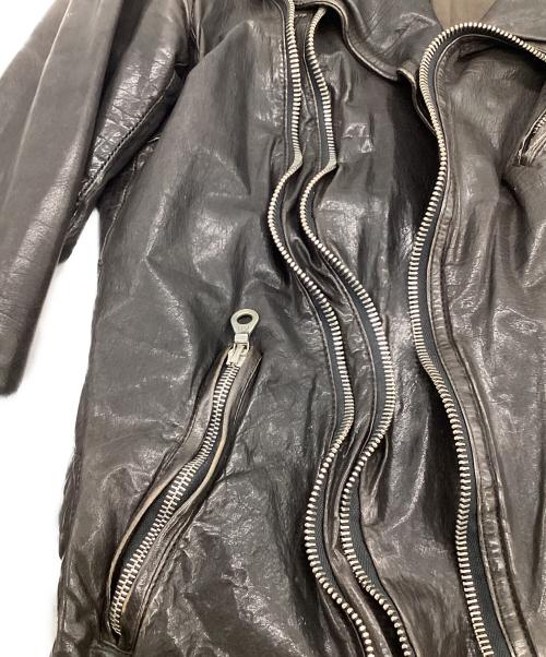 ISAMU KATAYAMA BACKLASH（イサムカタヤマ・バックラッシュ）ISAMU KATAYAMA BACKLASH (イサムカタヤマ・バックラッシュ) 二段製品染め ダブルライダースジャケット ブラック サイズ:Mの古着・服飾アイテム