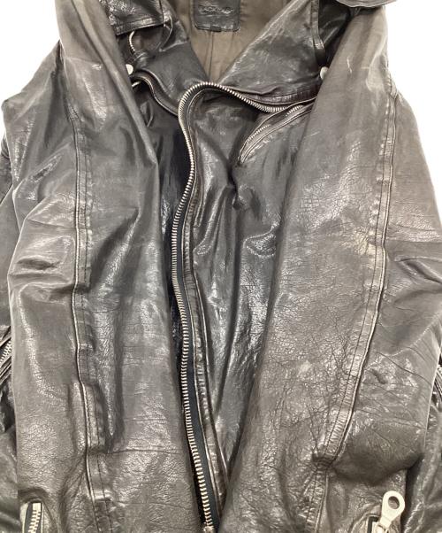 ISAMU KATAYAMA BACKLASH（イサムカタヤマ・バックラッシュ）ISAMU KATAYAMA BACKLASH (イサムカタヤマ・バックラッシュ) 二段製品染め ダブルライダースジャケット ブラック サイズ:Mの古着・服飾アイテム