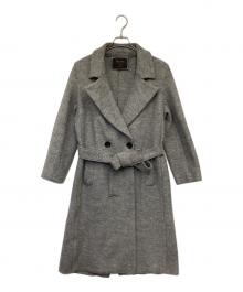 23区（ニジュウサンク）の古着「Moessmer MILLED JERSEY（モエスマー ミルド ジャージー）ロング ウールコート」｜グレー