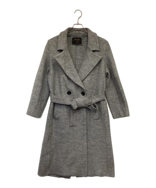23区（ニジュウサンク）23区 (ニジュウサンク) Moessmer MILLED JERSEY（モエスマー ミルド ジャージー）ロング ウールコート グレー サイズ:40の古着・服飾アイテム