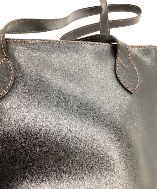 Yves Saint Laurent（イヴサンローラン）Yves Saint Laurent (イヴサンローラン) Yカット ロングハンドルトートバッグ ブラック×オレンジの古着・服飾アイテム