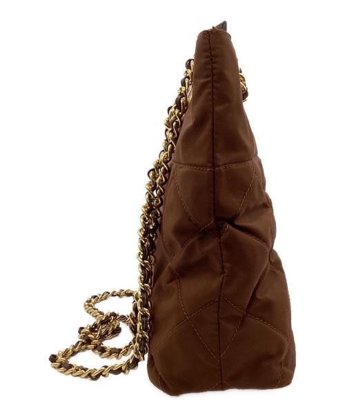 PRADA（プラダ）PRADA (プラダ) チェーンハンドルキルティングバッグ ブラウンの古着・服飾アイテム