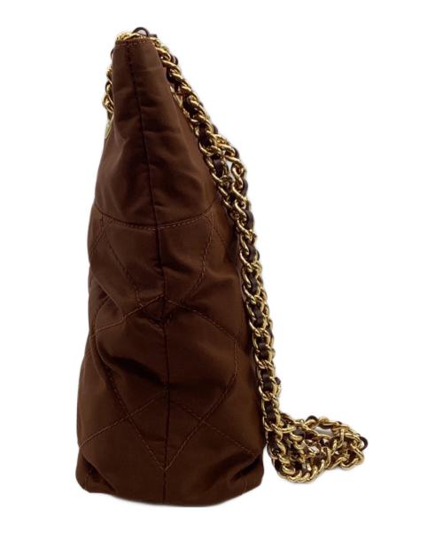 PRADA（プラダ）PRADA (プラダ) チェーンハンドルキルティングバッグ ブラウンの古着・服飾アイテム