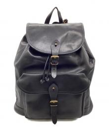 POLO RALPH LAUREN（ポロ・ラルフローレン）の古着「レザーリュック」｜ブラック