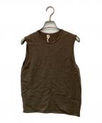 HERMESエルメス）の古着「カシミヤ ノースリーブニット」｜ブラウン