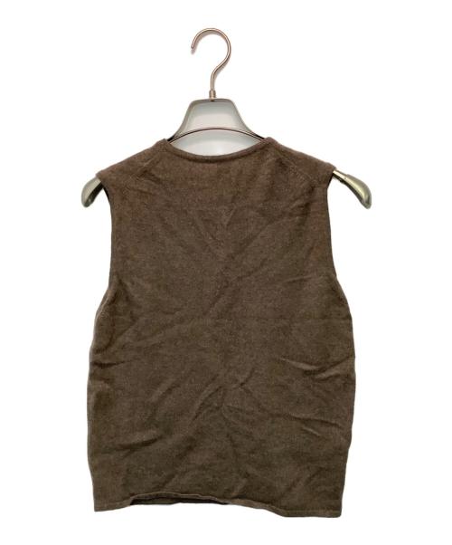 HERMES（エルメス）HERMES (エルメス) カシミヤ ノースリーブニット ブラウン サイズ:MEの古着・服飾アイテム