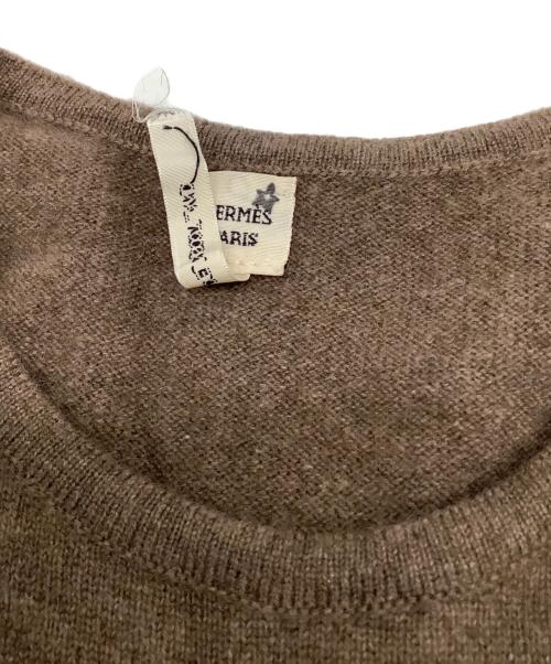 HERMES（エルメス）HERMES (エルメス) カシミヤ ノースリーブニット ブラウン サイズ:MEの古着・服飾アイテム