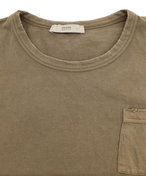 PRADA（プラダ）PRADA (プラダ) 七分袖カットソー ベージュ サイズ:Lの古着・服飾アイテム