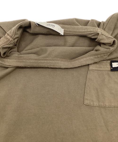 PRADA（プラダ）PRADA (プラダ) 七分袖カットソー ベージュ サイズ:Lの古着・服飾アイテム