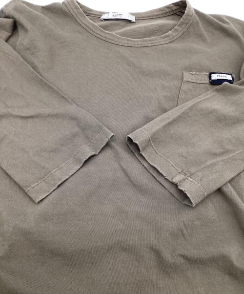PRADA（プラダ）PRADA (プラダ) 七分袖カットソー ベージュ サイズ:Lの古着・服飾アイテム