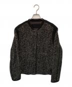 MOORERムーレー）の古着「レオパードジャケット」｜グレー×ブラック