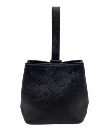 HushTug（ハッシュタグ）の古着「巾着レザーバッグ」｜ブラック