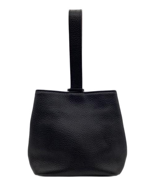 HushTug（ハッシュタグ）HushTug (ハッシュタグ) 巾着レザーバッグ ブラックの古着・服飾アイテム