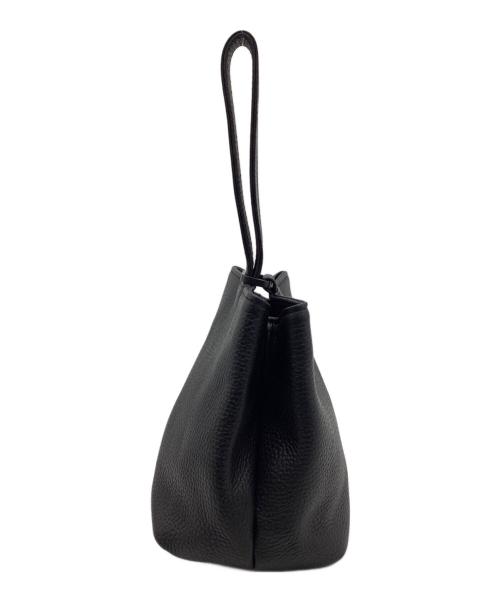 HushTug（ハッシュタグ）HushTug (ハッシュタグ) 巾着レザーバッグ ブラックの古着・服飾アイテム