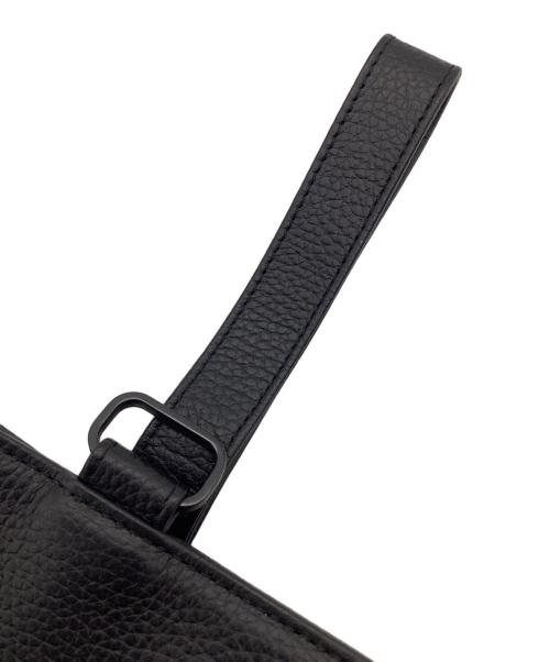 HushTug（ハッシュタグ）HushTug (ハッシュタグ) 巾着レザーバッグ ブラックの古着・服飾アイテム