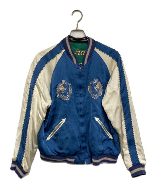 東洋TAILOR（トウヨウテイラー）東洋TAILOR (トウヨウテイラー) スペシャルサテンスカジャン ブルー×ホワイト サイズ:特大の古着・服飾アイテム