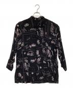 Porter Classicポータークラシック）の古着「ALOHA LONG SHIRT（アロハ ロング シャツ）」｜ブラック