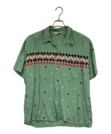 Star OF HOLLYWOOD（スターオブハリウッド）の古着「HIGH DENSITY RAYON OPEN SHIRT（ハイ デンシティ レーヨン オープンシャツ）」｜グリーン