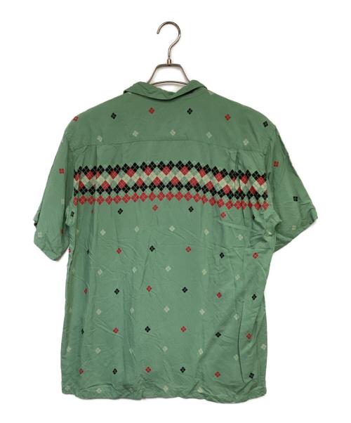 Star OF HOLLYWOOD（スターオブハリウッド）Star OF HOLLYWOOD (スターオブハリウッド) HIGH DENSITY RAYON OPEN SHIRT（ハイ デンシティ レーヨン オープンシャツ） グリーン サイズ:XLの古着・服飾アイテム