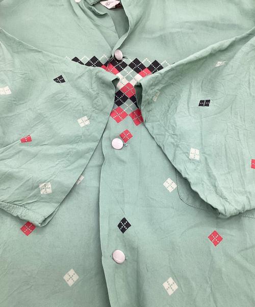 Star OF HOLLYWOOD（スターオブハリウッド）Star OF HOLLYWOOD (スターオブハリウッド) HIGH DENSITY RAYON OPEN SHIRT（ハイ デンシティ レーヨン オープンシャツ） グリーン サイズ:XLの古着・服飾アイテム