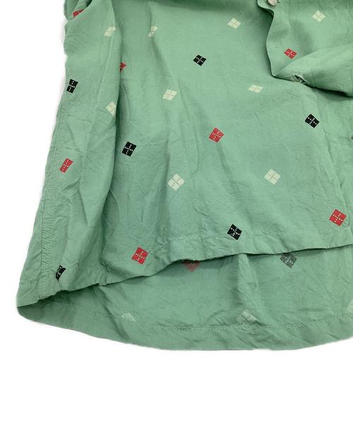 Star OF HOLLYWOOD（スターオブハリウッド）Star OF HOLLYWOOD (スターオブハリウッド) HIGH DENSITY RAYON OPEN SHIRT（ハイ デンシティ レーヨン オープンシャツ） グリーン サイズ:XLの古着・服飾アイテム