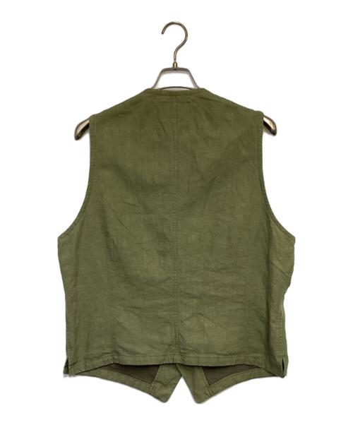 NIGEL CABOURN（ナイジェルケーボン）NIGEL CABOURN (ナイジェルケーボン) リネンベスト カーキ サイズ:52の古着・服飾アイテム