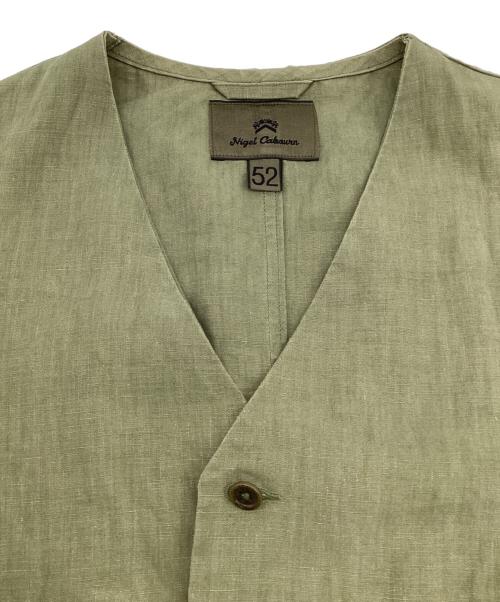 NIGEL CABOURN（ナイジェルケーボン）NIGEL CABOURN (ナイジェルケーボン) リネンベスト カーキ サイズ:52の古着・服飾アイテム