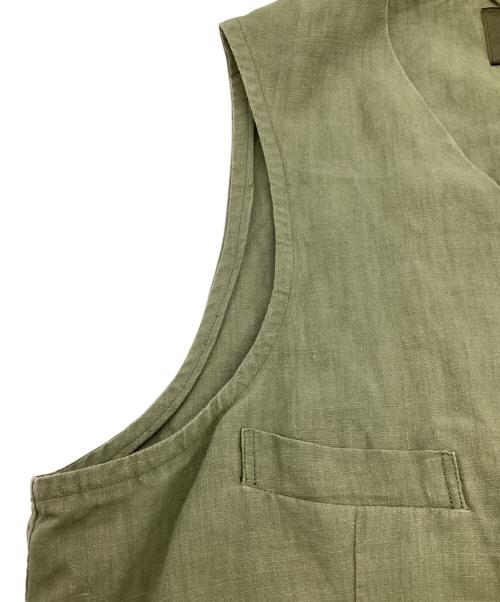 NIGEL CABOURN（ナイジェルケーボン）NIGEL CABOURN (ナイジェルケーボン) リネンベスト カーキ サイズ:52の古着・服飾アイテム