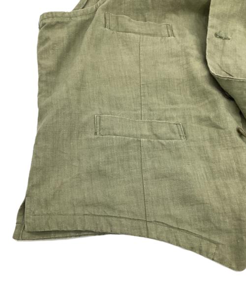 NIGEL CABOURN（ナイジェルケーボン）NIGEL CABOURN (ナイジェルケーボン) リネンベスト カーキ サイズ:52の古着・服飾アイテム