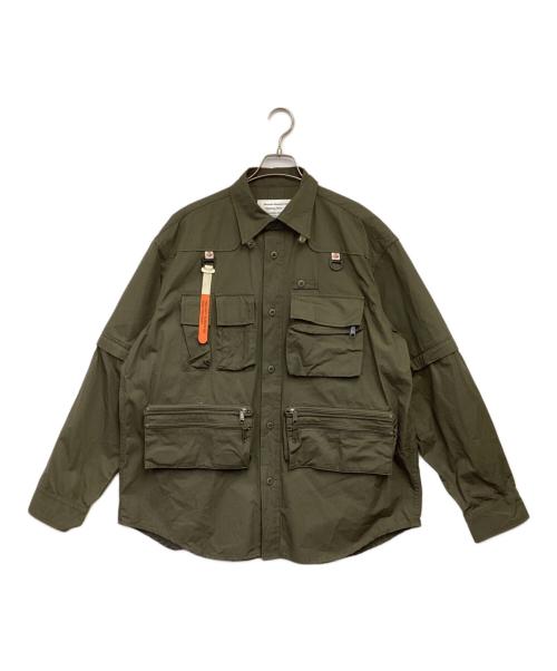 MOUNTAIN RESEARCH（マウンテンリサーチ）MOUNTAIN RESEARCH (マウンテンリサーチ) Phishing Shirt（フィッシングシャツ） オリーブ サイズ:XLの古着・服飾アイテム