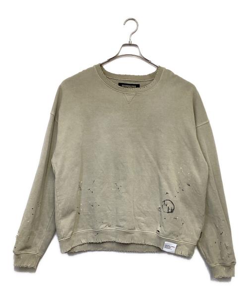 NEIGHBORHOOD（ネイバーフッド）NEIGHBORHOOD (ネイバーフッド) DAMAGE SWEATSHIRT（ダメージ スウェットシャツ） ベージュ サイズ:XLの古着・服飾アイテム