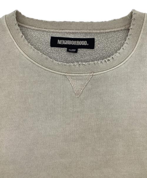 NEIGHBORHOOD（ネイバーフッド）NEIGHBORHOOD (ネイバーフッド) DAMAGE SWEATSHIRT（ダメージ スウェットシャツ） ベージュ サイズ:XLの古着・服飾アイテム