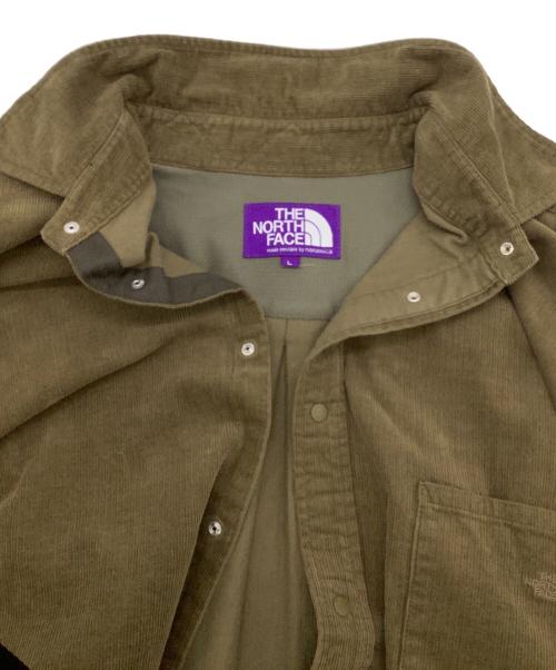 THE NORTHFACE PURPLELABEL（ザ・ノースフェイス パープルレーベル）THE NORTHFACE PURPLELABEL (ザ・ノースフェイス パープルレーベル) Organic Cotton Corduroy Big Shirt（オーガニック コットン コーデュロイ ビッグ シャツ） カーキ サイズ:Lの古着・服飾アイテム