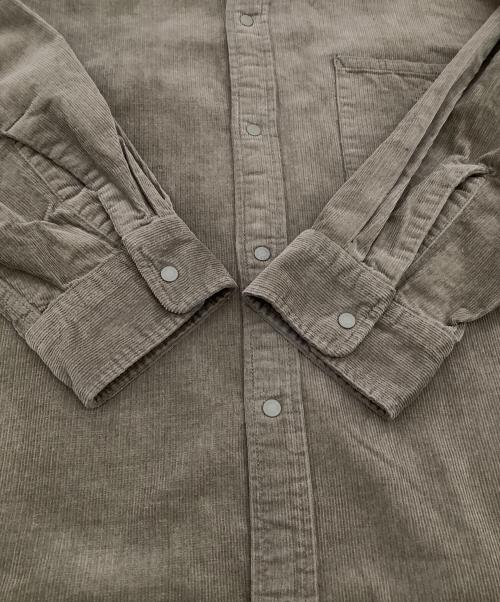 THE NORTHFACE PURPLELABEL（ザ・ノースフェイス パープルレーベル）THE NORTHFACE PURPLELABEL (ザ・ノースフェイス パープルレーベル) Organic Cotton Corduroy Big Shirt（オーガニック コットン コーデュロイ ビッグ シャツ） カーキ サイズ:Lの古着・服飾アイテム