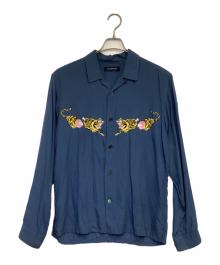 JohnUNDERCOVER（ジョンアンダーカバー）の古着「オープンカラーシャツ」｜ブルー