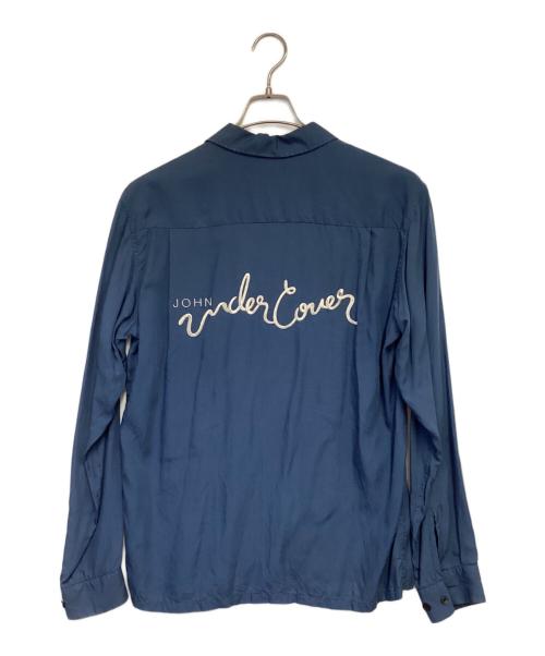 JohnUNDERCOVER（ジョンアンダーカバー）JohnUNDERCOVER (ジョンアンダーカバー) オープンカラーシャツ ブルー サイズ:3の古着・服飾アイテム