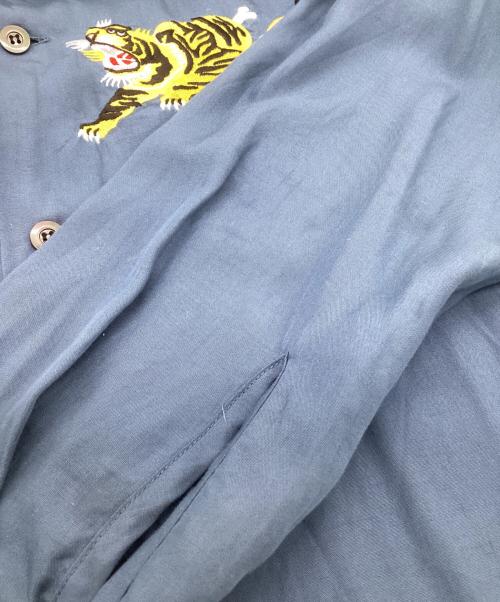 JohnUNDERCOVER（ジョンアンダーカバー）JohnUNDERCOVER (ジョンアンダーカバー) オープンカラーシャツ ブルー サイズ:3の古着・服飾アイテム