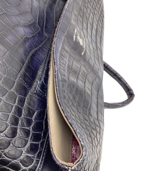 A.D.M.J.（エーディーエムジェイ）A.D.M.J. (エーディーエムジェイ) クロコ型押し リュック ブルーの古着・服飾アイテム