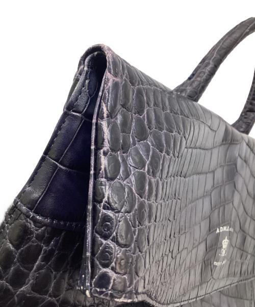 A.D.M.J.（エーディーエムジェイ）A.D.M.J. (エーディーエムジェイ) クロコ型押し リュック ブルーの古着・服飾アイテム