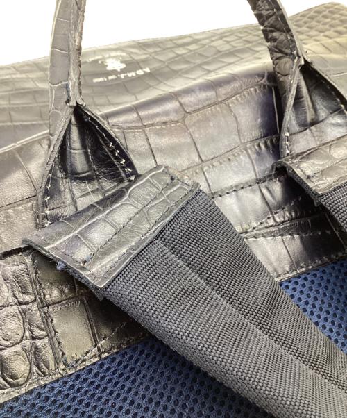 A.D.M.J.（エーディーエムジェイ）A.D.M.J. (エーディーエムジェイ) クロコ型押し リュック ブルーの古着・服飾アイテム