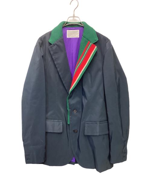 KOLOR（カラー）KOLOR (カラー) ナイロンタッサーコーティング2Bテーラードジャケット ネイビー×グリーン サイズ:Ｆの古着・服飾アイテム