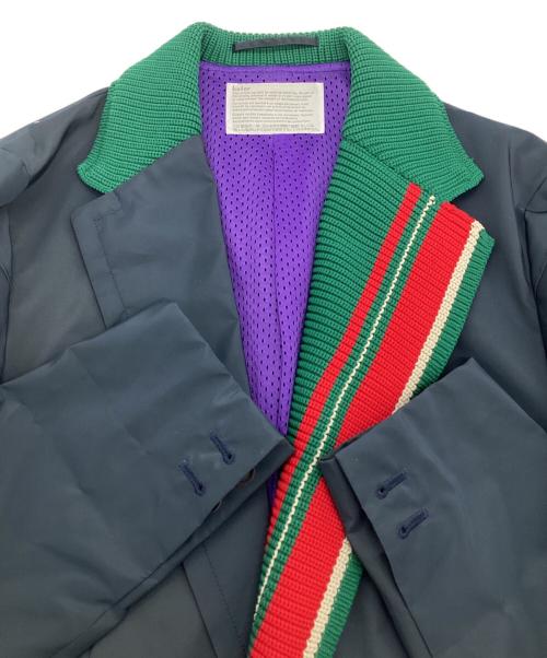 KOLOR（カラー）KOLOR (カラー) ナイロンタッサーコーティング2Bテーラードジャケット ネイビー×グリーン サイズ:Ｆの古着・服飾アイテム