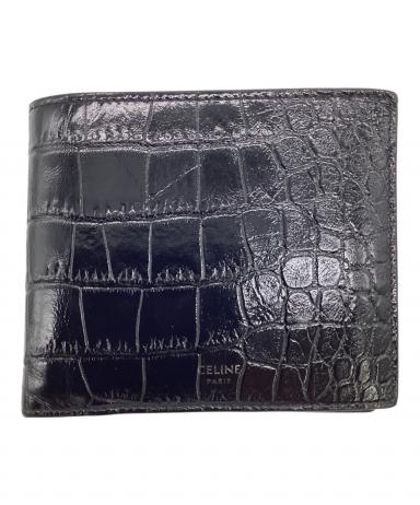 中古・古着通販】CELINE (セリーヌ) クロコダイル型押し 2つ折り財布