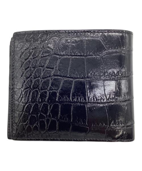 CELINE（セリーヌ）CELINE (セリーヌ) クロコダイル型押し 2つ折り財布 ブラックの古着・服飾アイテム