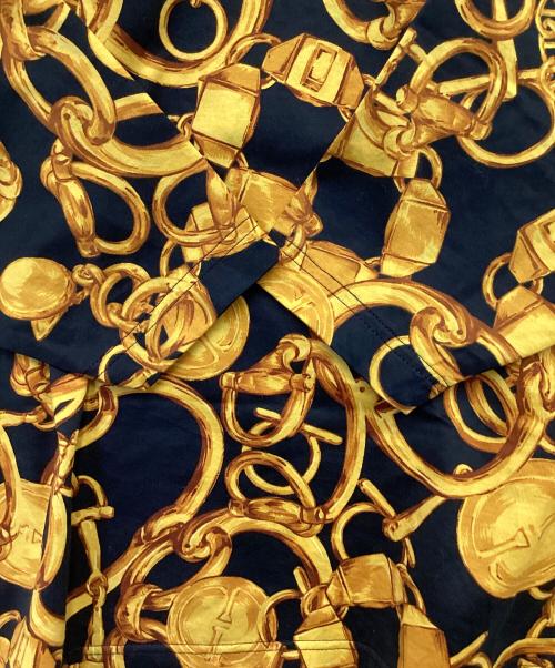 GUCCI（グッチ）GUCCI (グッチ) チェーン柄 カットソー ブラック×イエロー サイズ:Sの古着・服飾アイテム