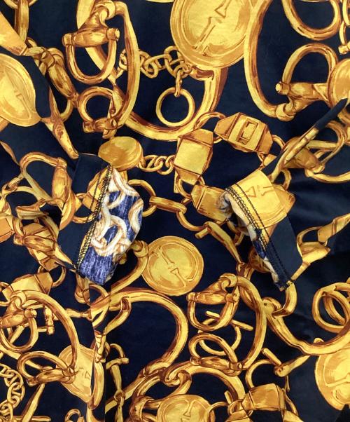 GUCCI（グッチ）GUCCI (グッチ) チェーン柄 カットソー ブラック×イエロー サイズ:Sの古着・服飾アイテム