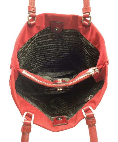 PRADA（プラダ）PRADA (プラダ) ナイロンハンドバッグ レッドの古着・服飾アイテム