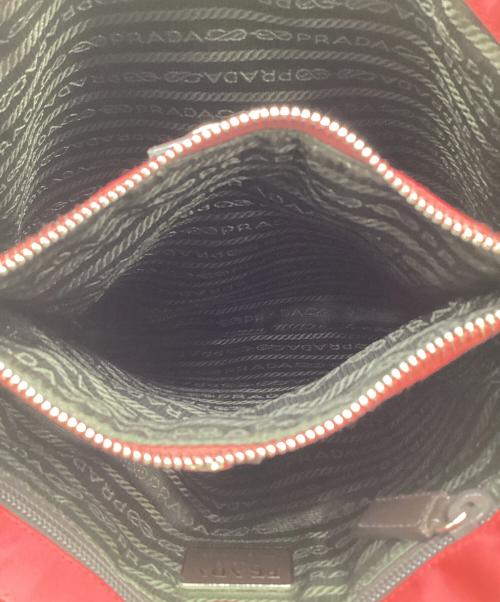 PRADA（プラダ）PRADA (プラダ) ナイロンハンドバッグ レッドの古着・服飾アイテム