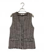 Snidelスナイデル）の古着「バリエツイードジレ」｜ホワイト×ブラック