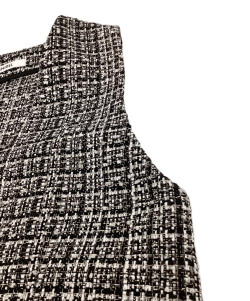 Snidel（スナイデル）Snidel (スナイデル) バリエツイードジレ ホワイト×ブラック サイズ:Fの古着・服飾アイテム